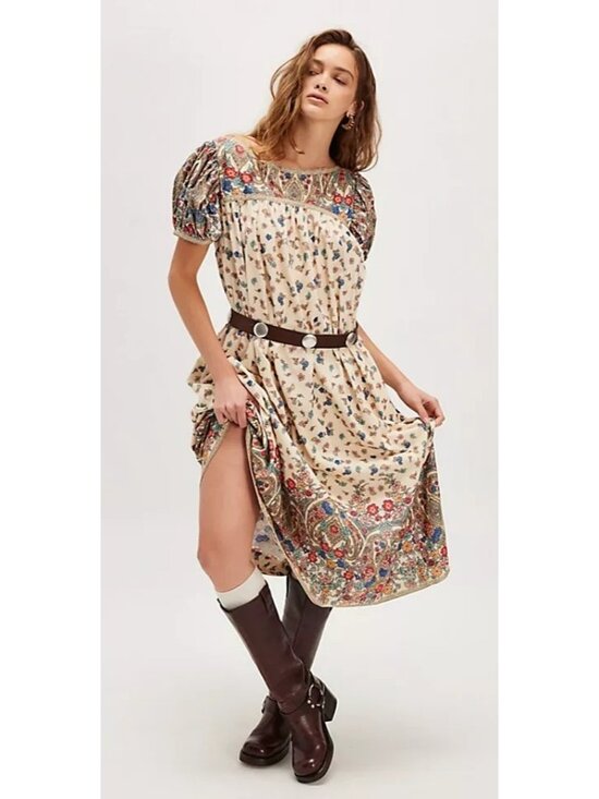 Free People Dresses & Skirts - Free People Botanical Blossom Midi Dress Prairie Boho Vintage Retro Womens XS